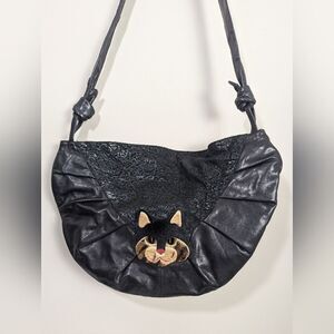 Black Cat Design Crossbody Bag